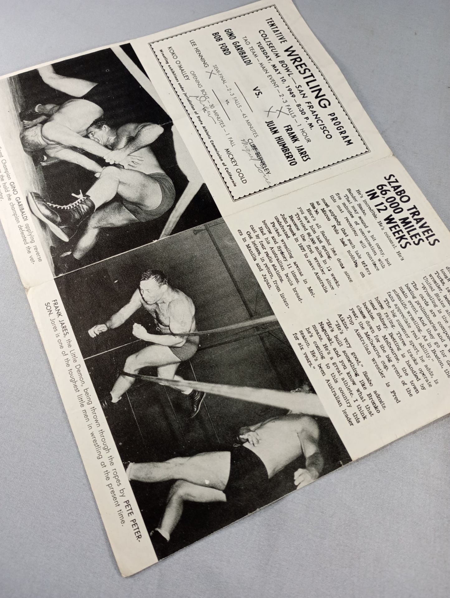 Coliseum WRESTLING NEWS(1949.5.10)