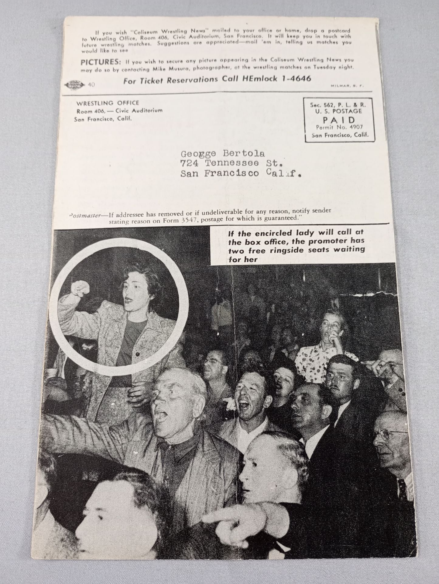 Coliseum WRESTLING NEWS(1949.5.24)