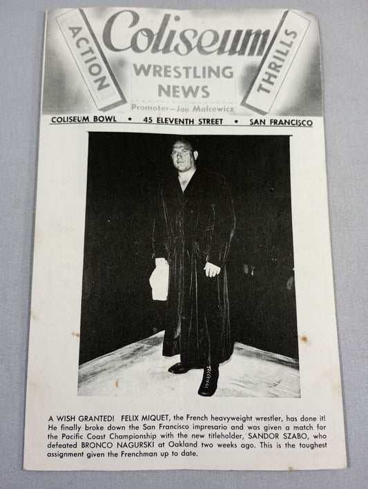 Coliseum WRESTLING NEWS(1948.11.9)