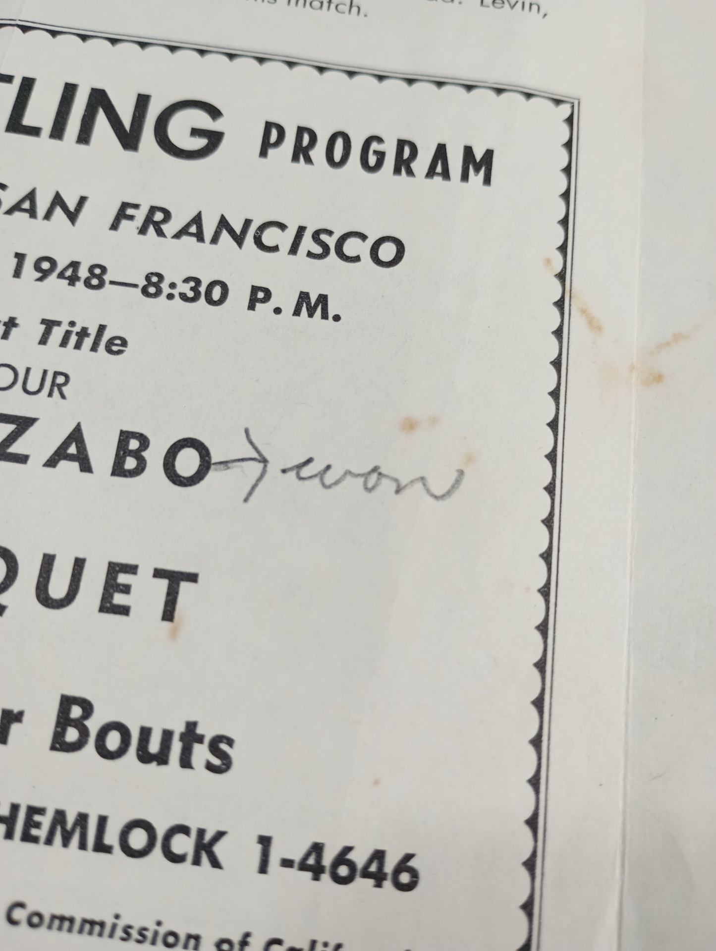 Coliseum WRESTLING NEWS(1948.11.9)