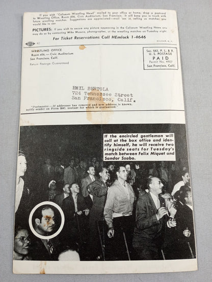 Coliseum WRESTLING NEWS(1948.11.9)