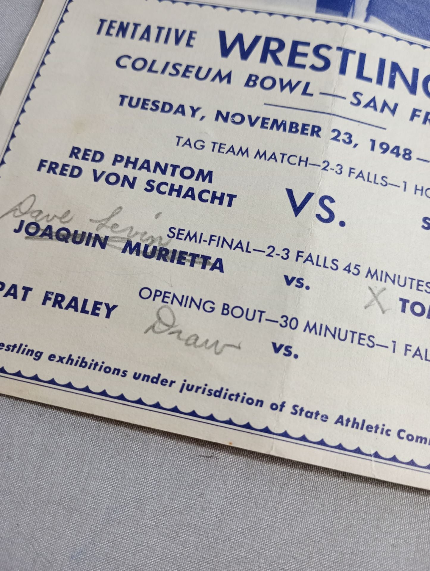 Coliseum WRESTLING NEWS(1948.11.23)