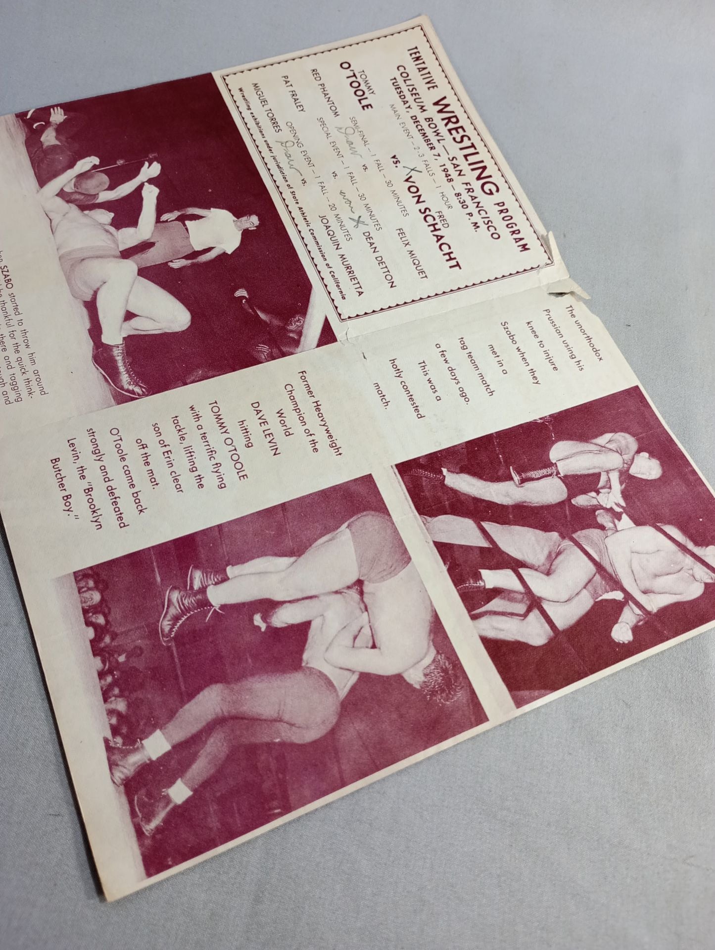 Coliseum WRESTLING NEWS(1948.12.7)