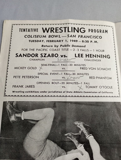 Coliseum WRESTLING NEWS(1949.2.1)