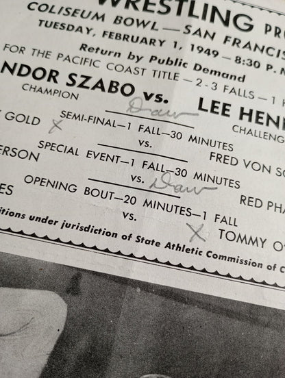 Coliseum WRESTLING NEWS(1949.2.1)