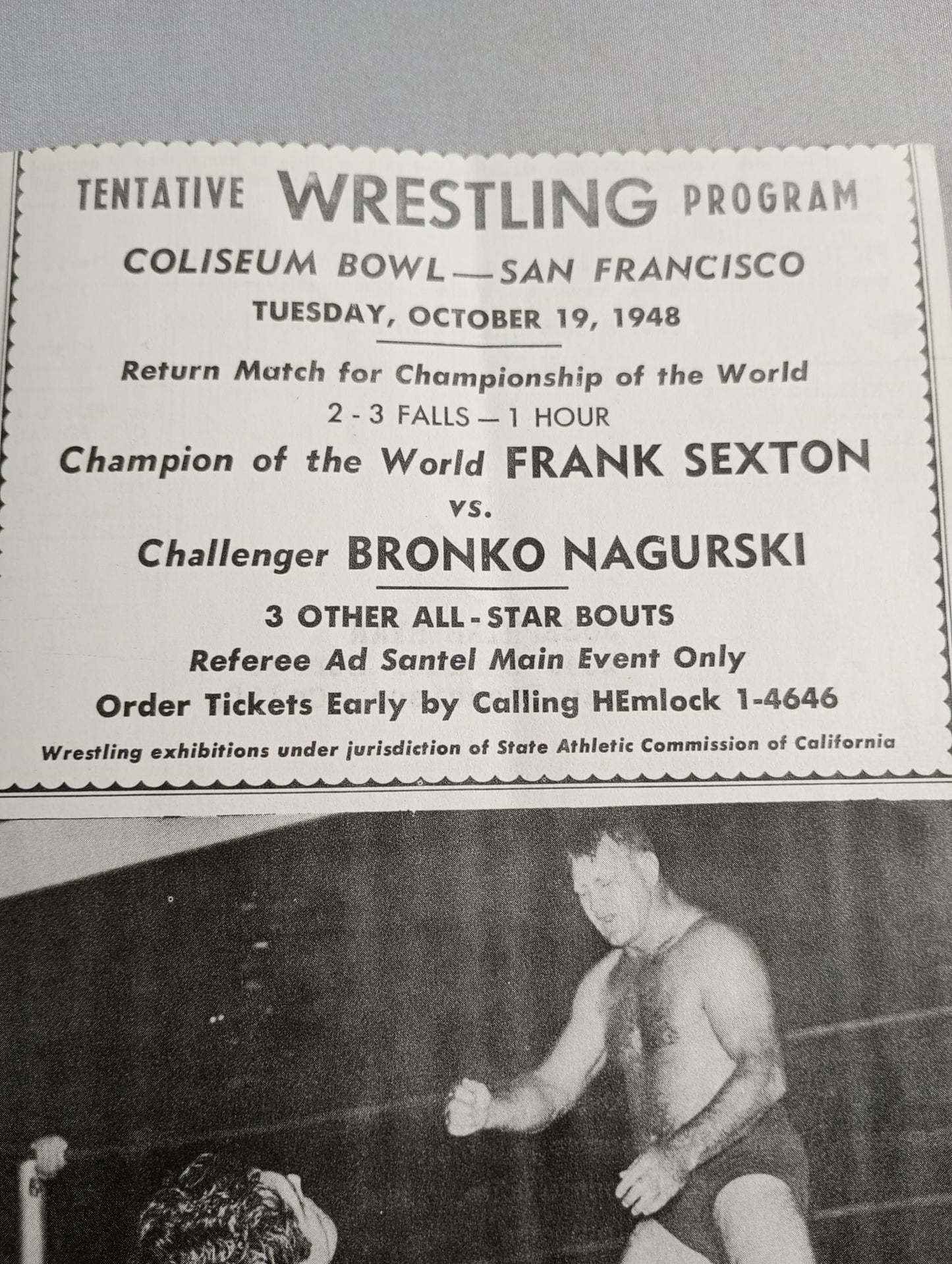 Coliseum WRESTLING NEWS(1948.10.19)