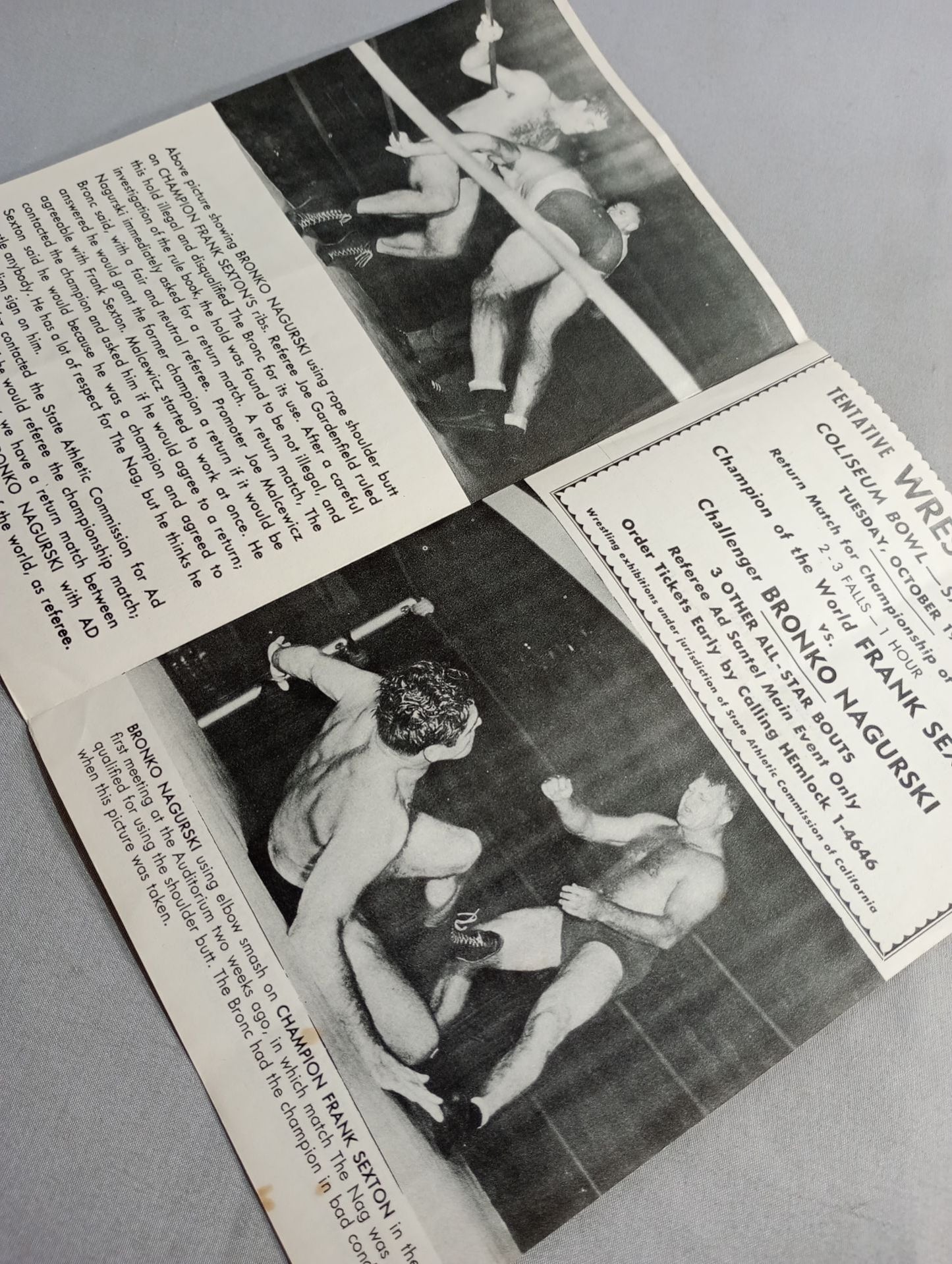 Coliseum WRESTLING NEWS(1948.10.19)