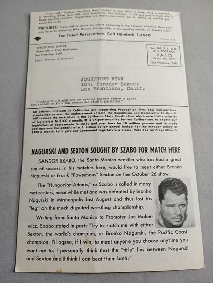 Coliseum WRESTLING NEWS(1948.10.19)