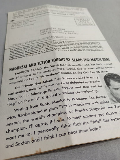 Coliseum WRESTLING NEWS(1948.10.19)