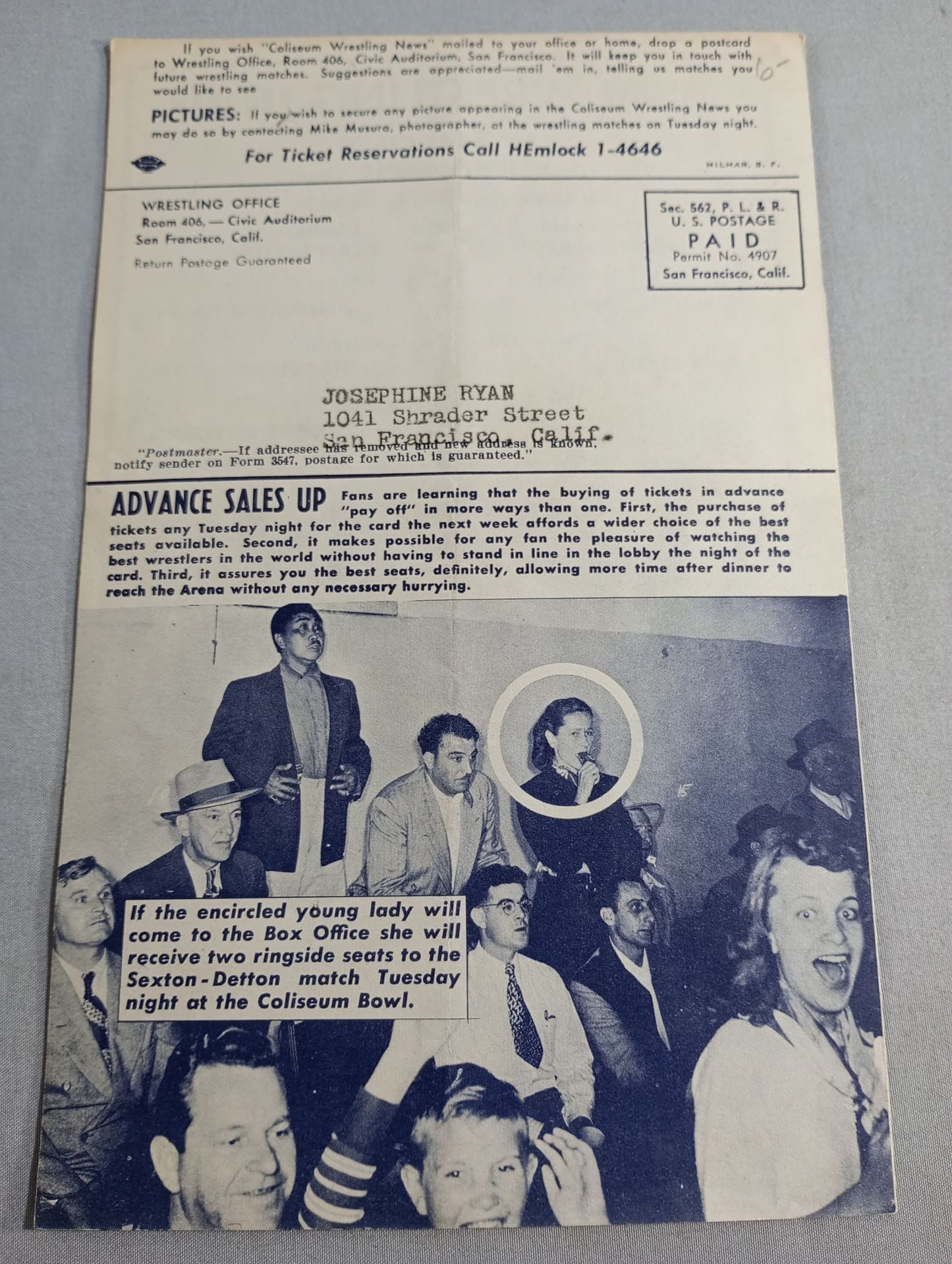 Coliseum WRESTLING NEWS(1948.10.12)