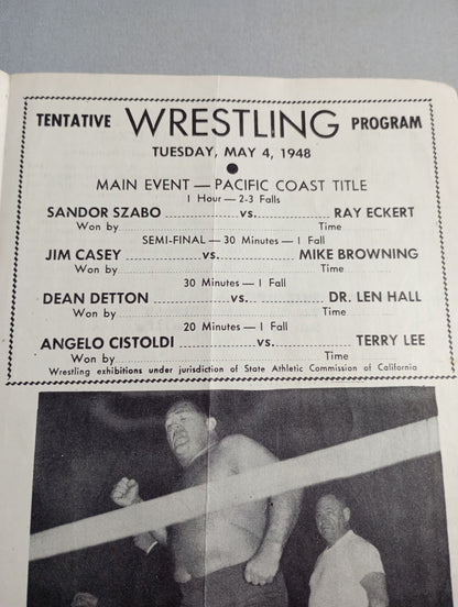 Coliseum WRESTLING NEWS(1948.5.4)