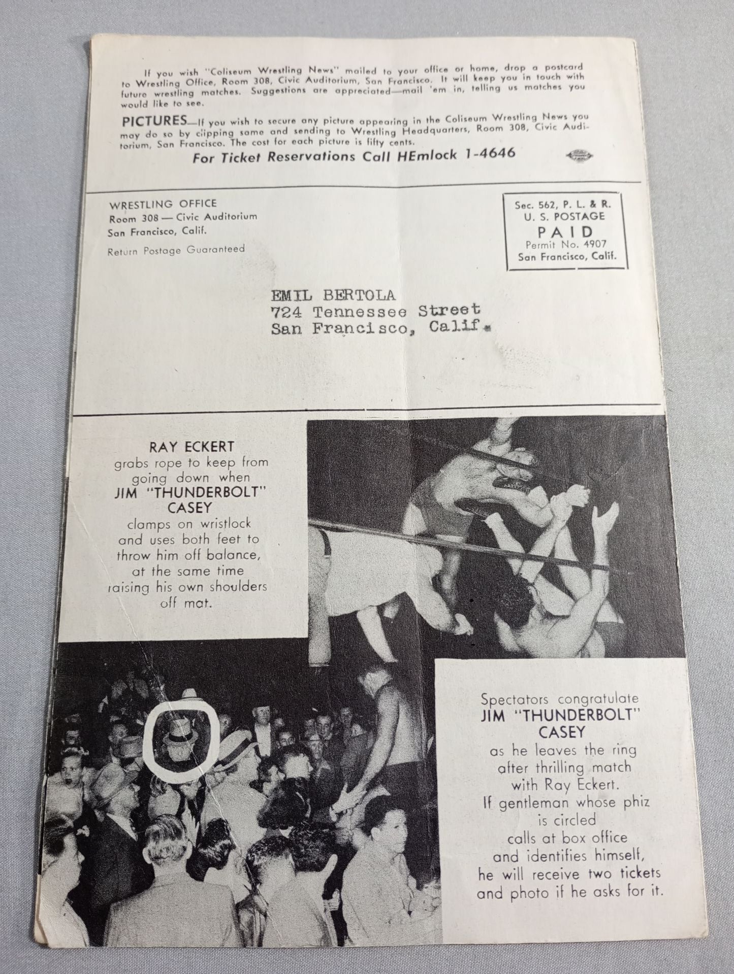Coliseum WRESTLING NEWS(1948.5.4)