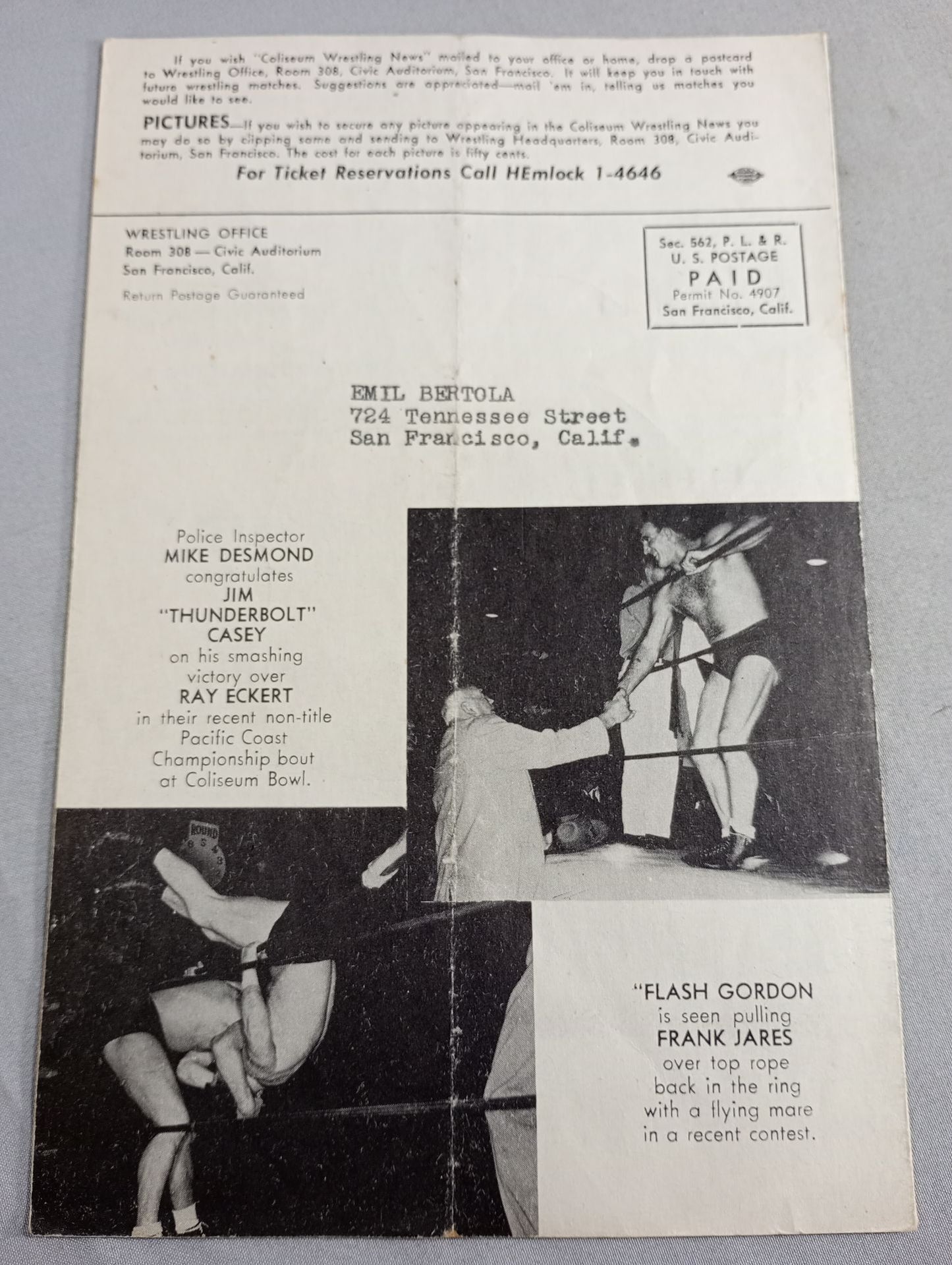 Coliseum WRESTLING NEWS(1948.4.27)
