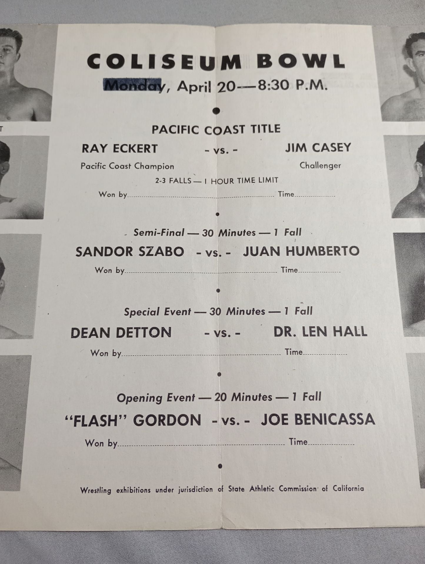 Coliseum WRESTLING NEWS(1948.4.20)