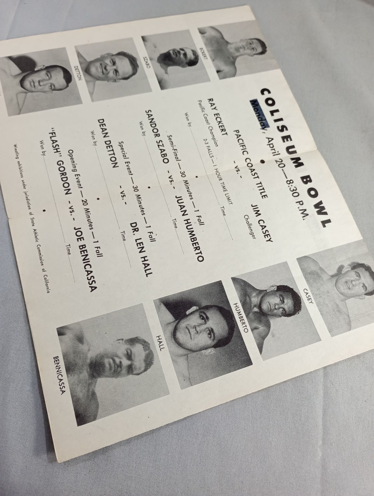 Coliseum WRESTLING NEWS(1948.4.20)