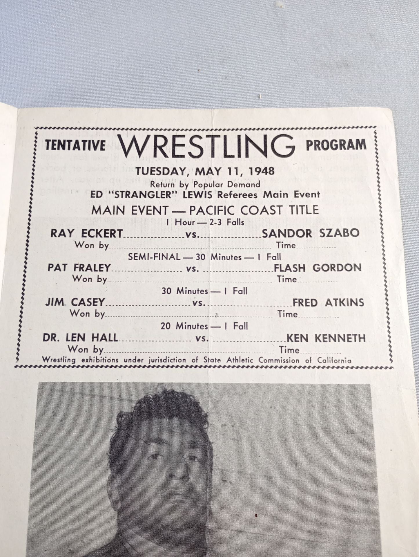 Coliseum WRESTLING NEWS(1948.5.11)