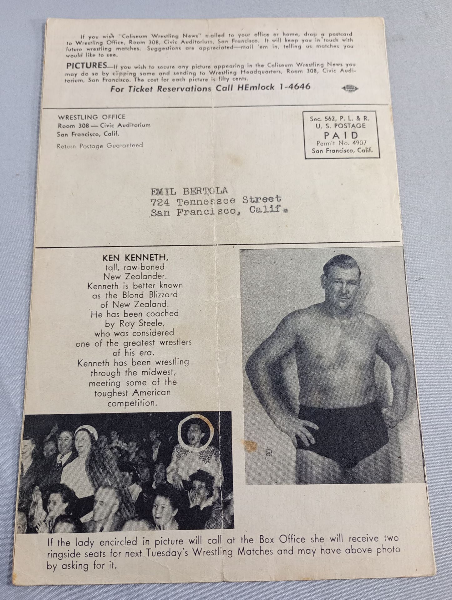 Coliseum WRESTLING NEWS(1948.5.11)
