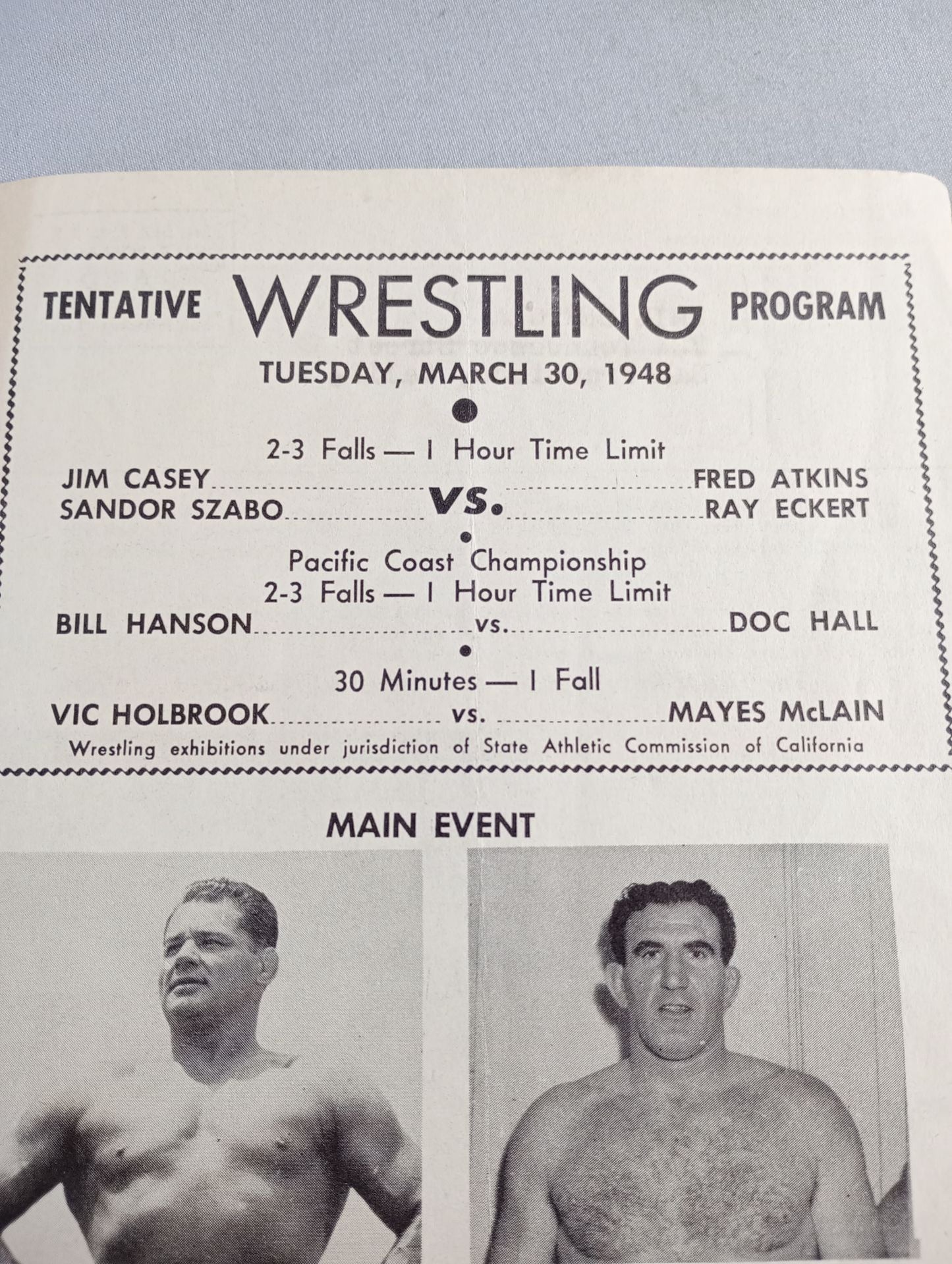 Coliseum WRESTLING NEWS(1948.3.30)