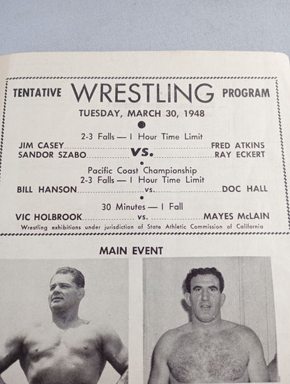 Coliseum WRESTLING NEWS(1948.3.30)