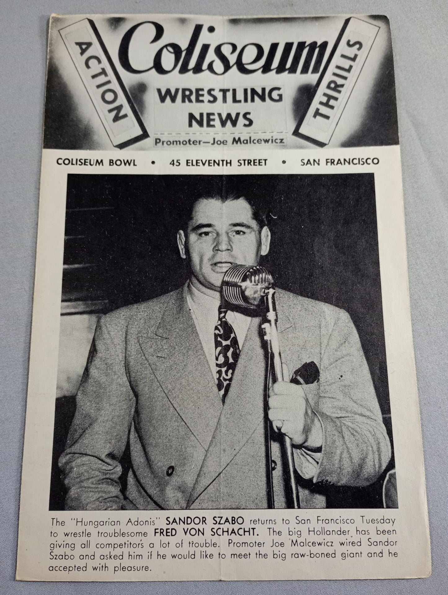 Coliseum WRESTLING NEWS(1948.8.17)