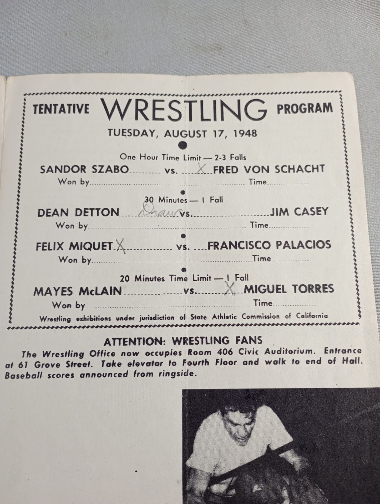 Coliseum WRESTLING NEWS(1948.8.17)