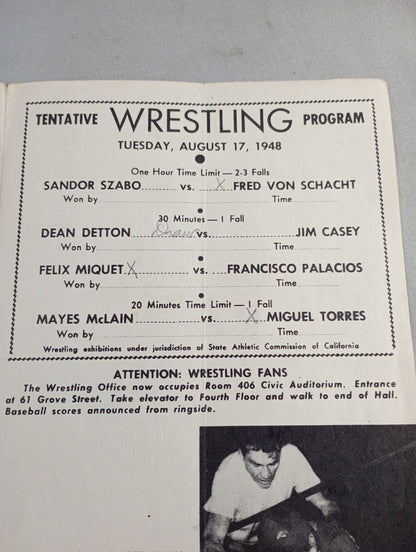 Coliseum WRESTLING NEWS(1948.8.17)