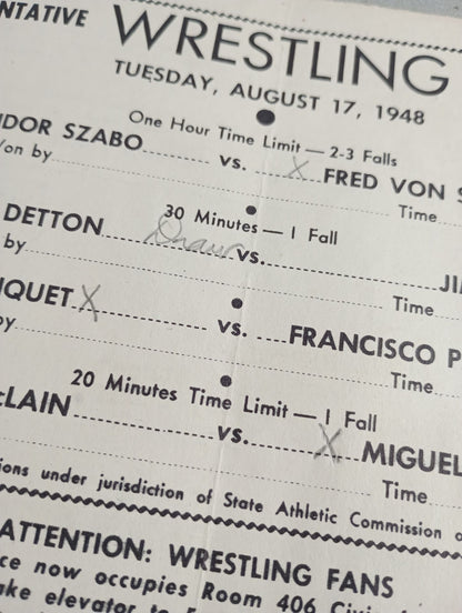 Coliseum WRESTLING NEWS(1948.8.17)