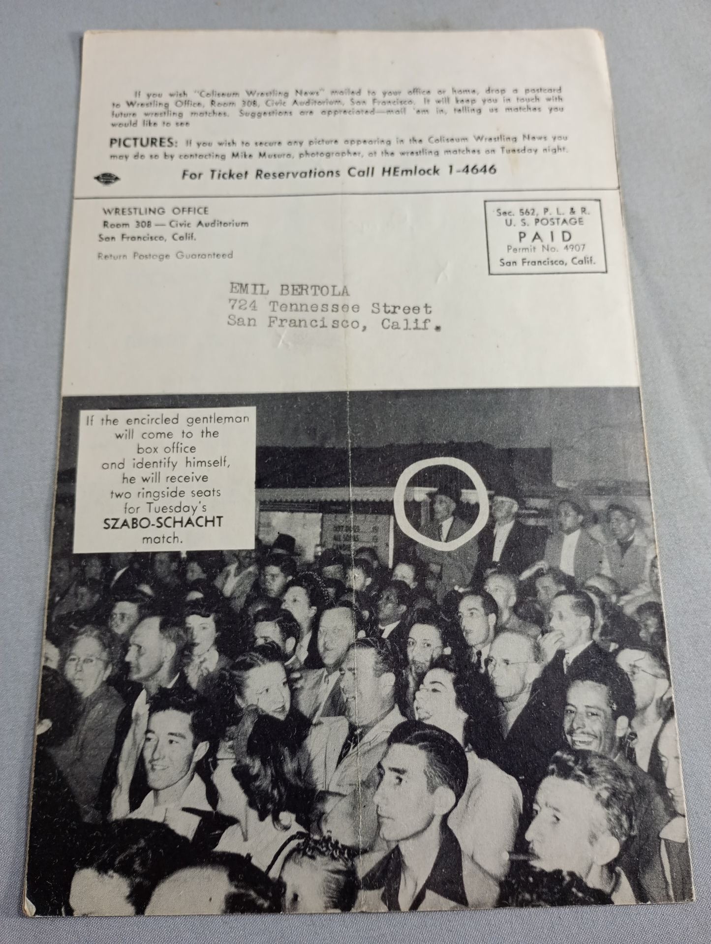 Coliseum WRESTLING NEWS(1948.8.17)