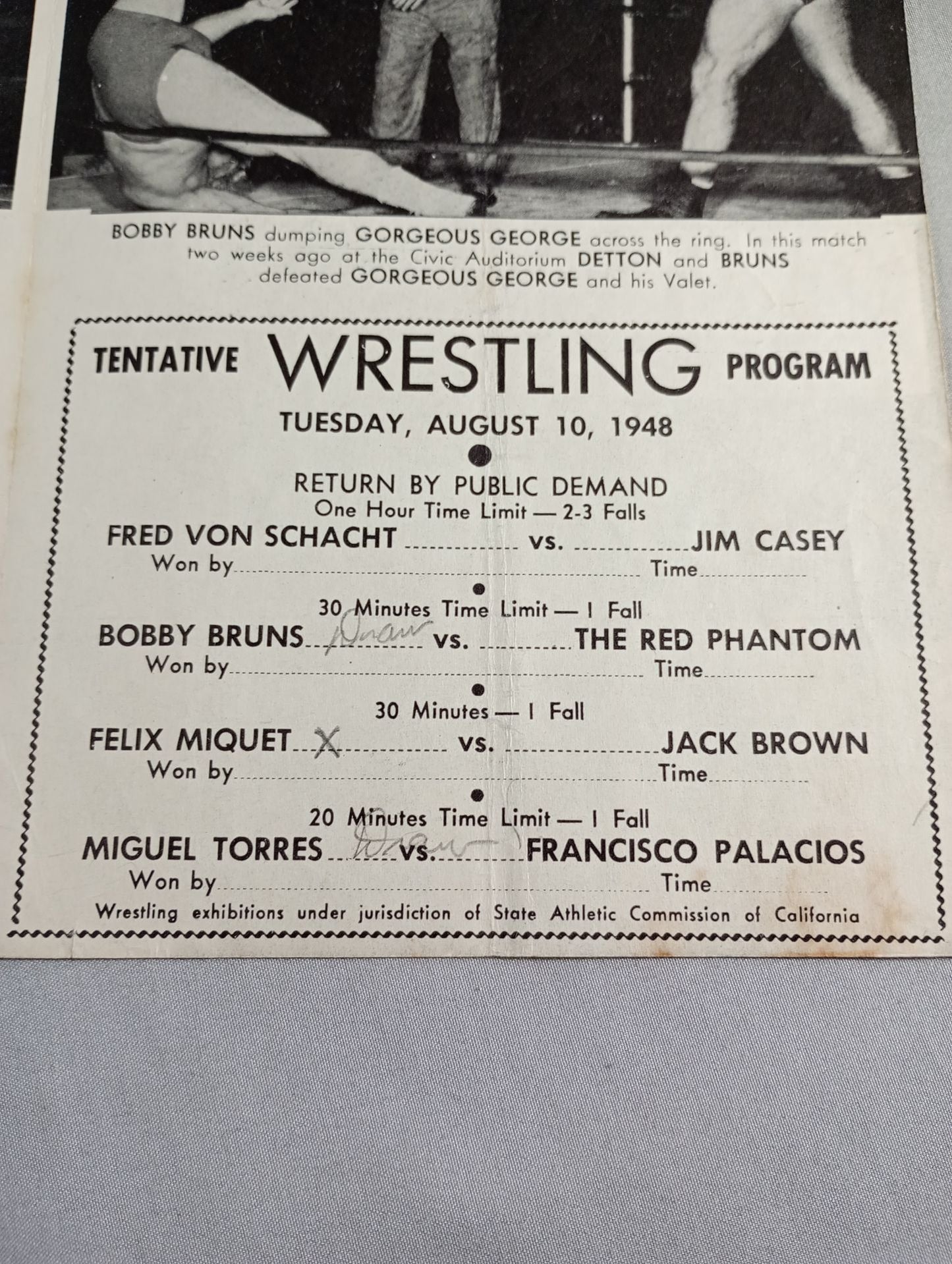 Coliseum WRESTLING NEWS(1948.8.10)