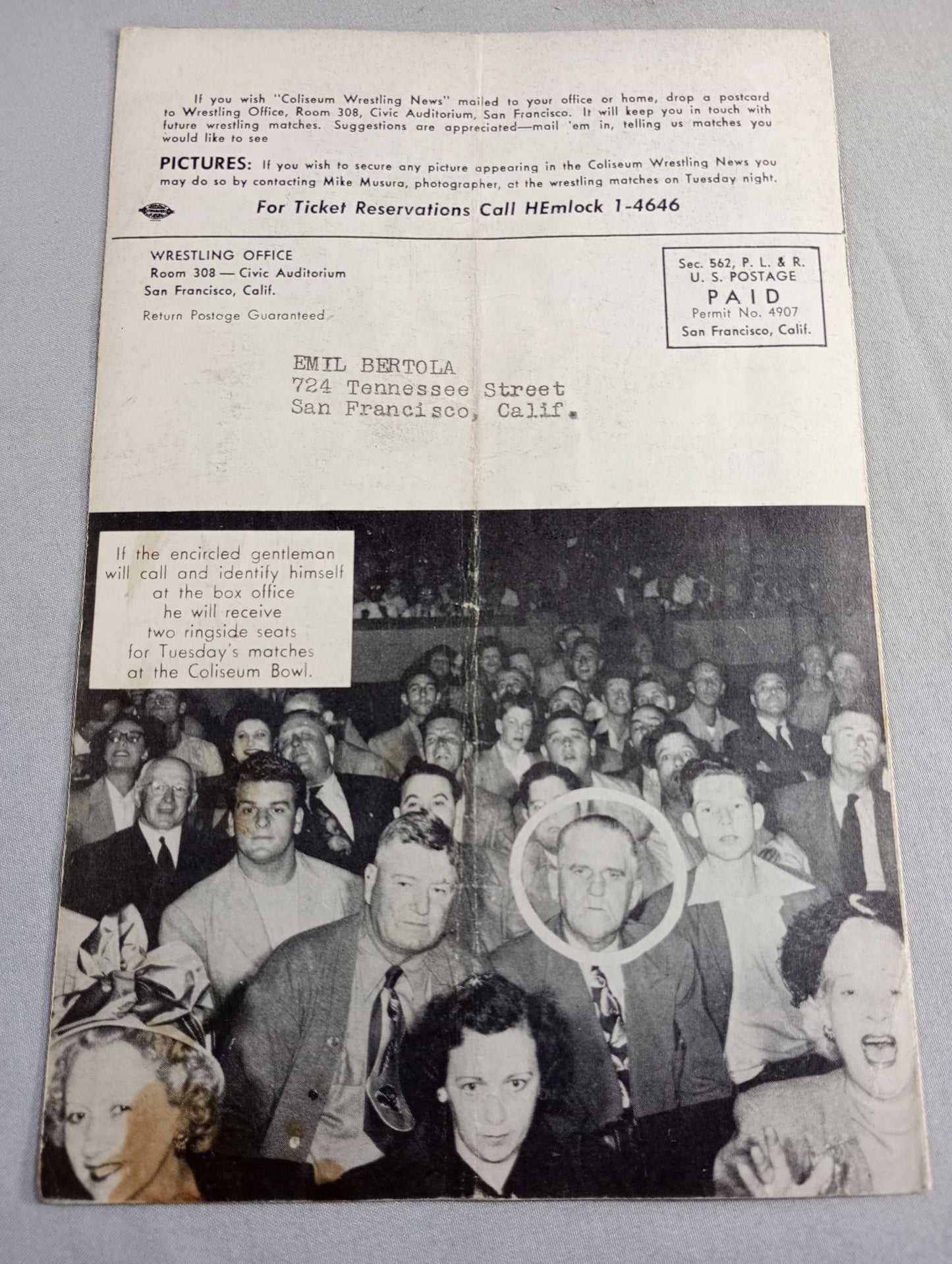 Coliseum WRESTLING NEWS(1948.8.10)