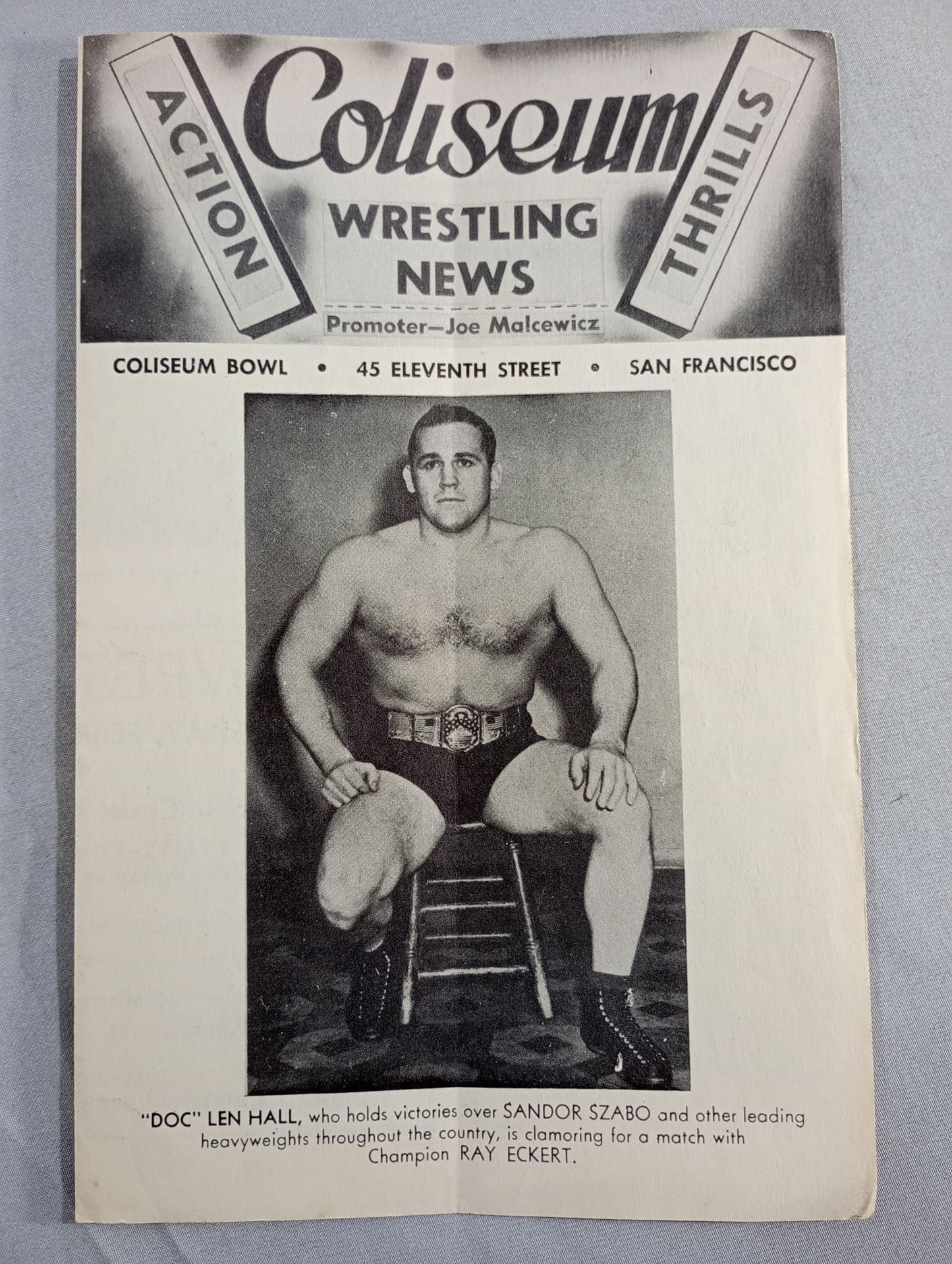 Coliseum WRESTLING NEWS(1948.2.24)