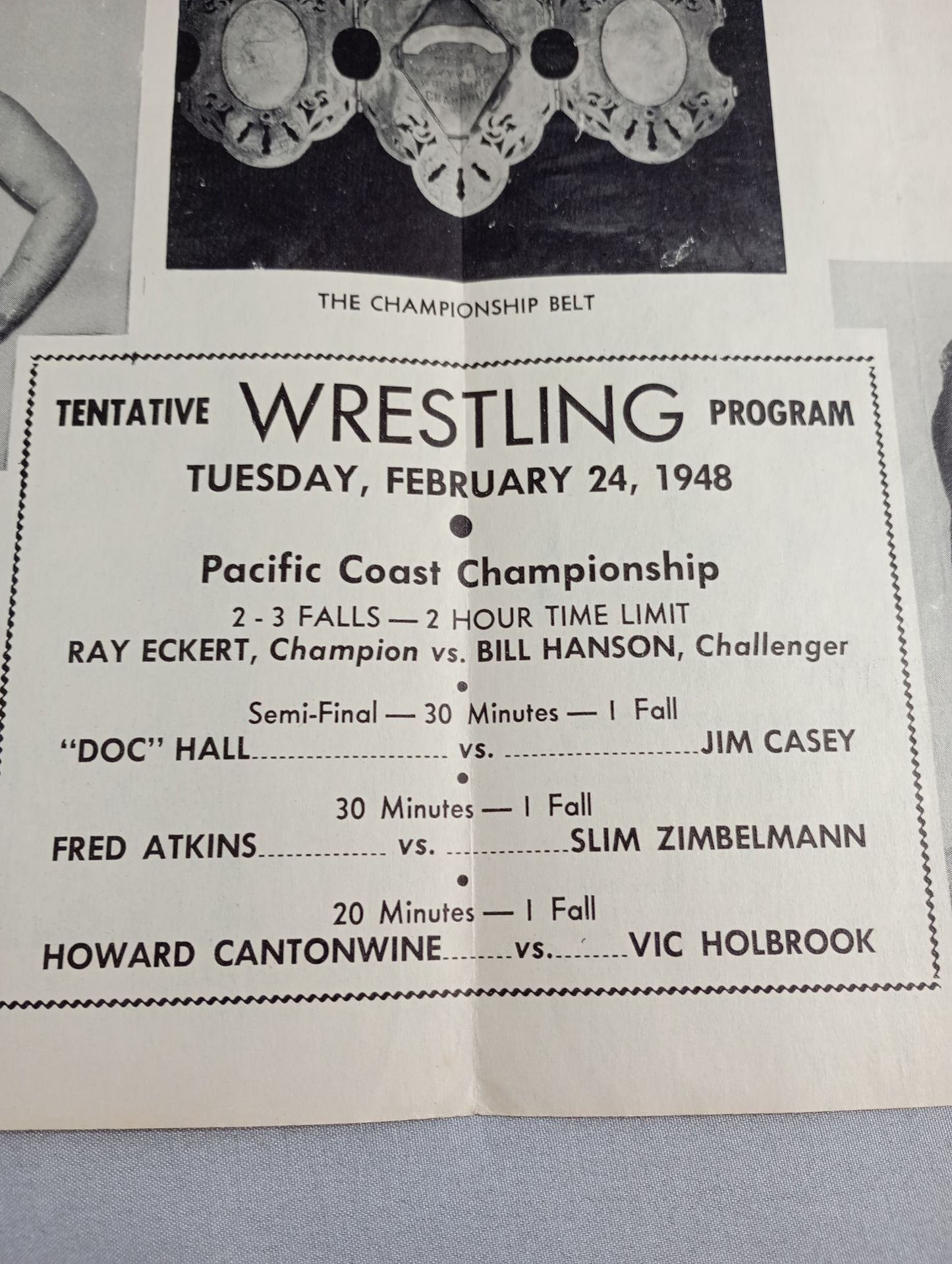 Coliseum WRESTLING NEWS(1948.2.24)