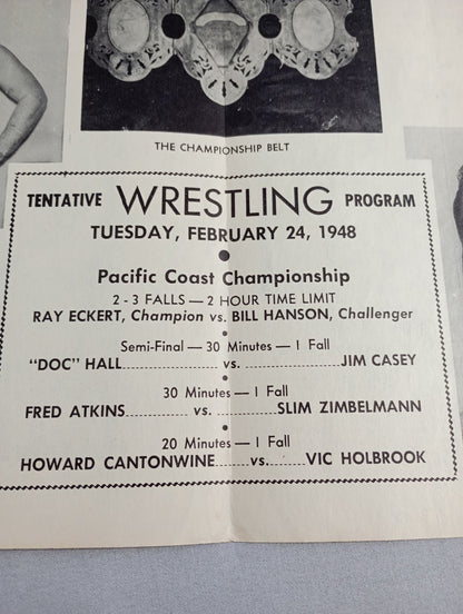 Coliseum WRESTLING NEWS(1948.2.24)