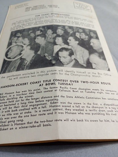 Coliseum WRESTLING NEWS(1948.2.24)