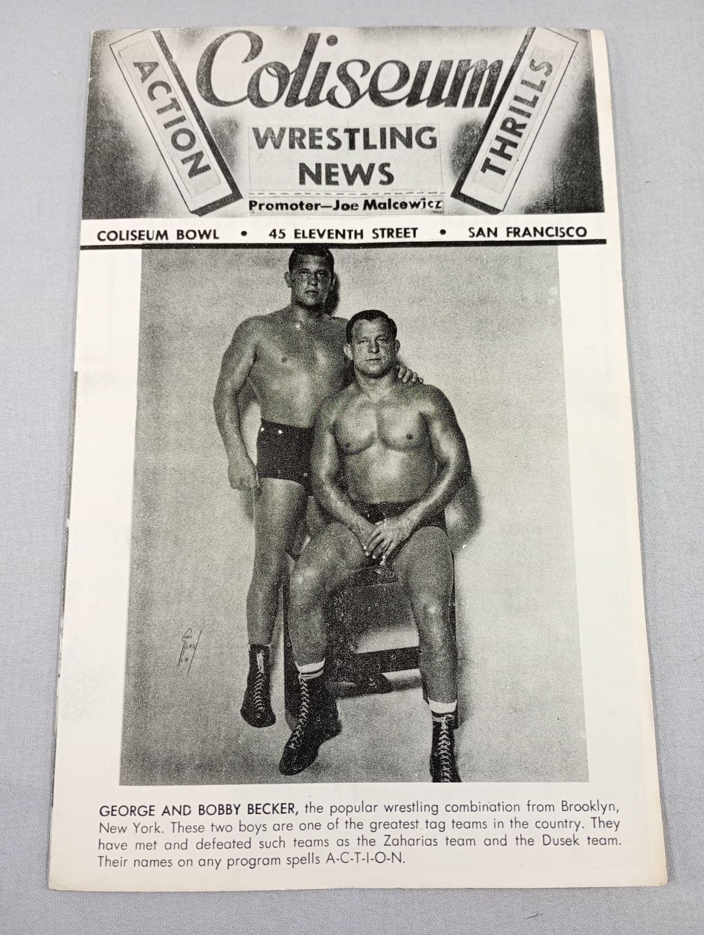 Coliseum WRESTLING NEWS(1949.9.20)
