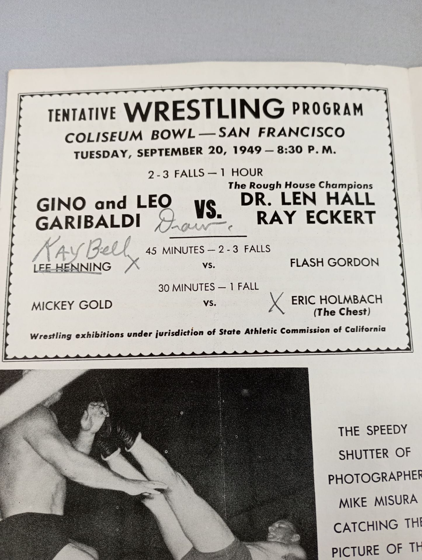 Coliseum WRESTLING NEWS(1949.9.20)