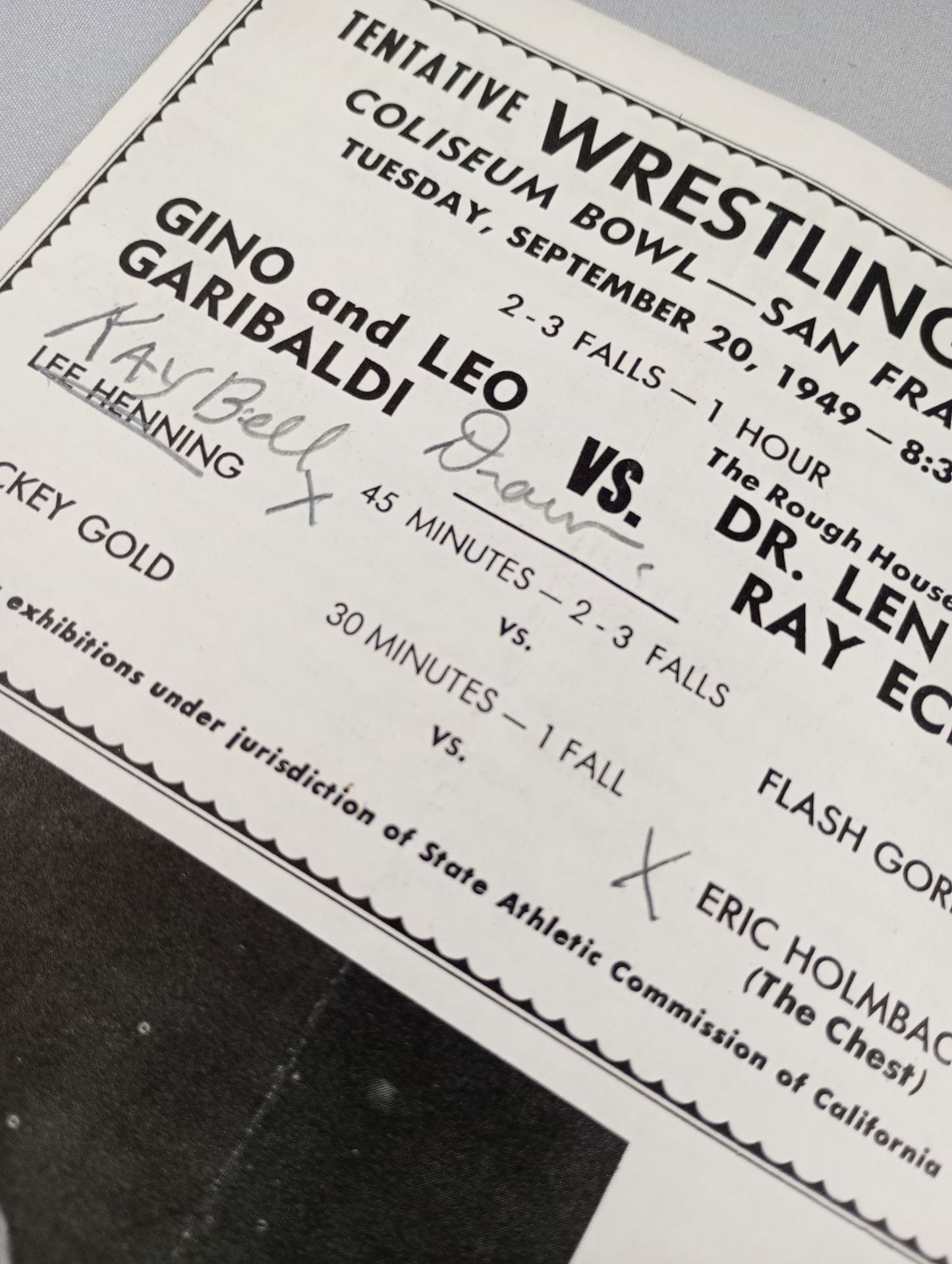 Coliseum WRESTLING NEWS(1949.9.20)