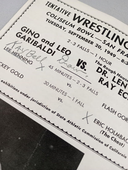 Coliseum WRESTLING NEWS(1949.9.20)