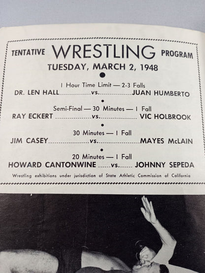 Coliseum WRESTLING NEWS(1948.3.2)