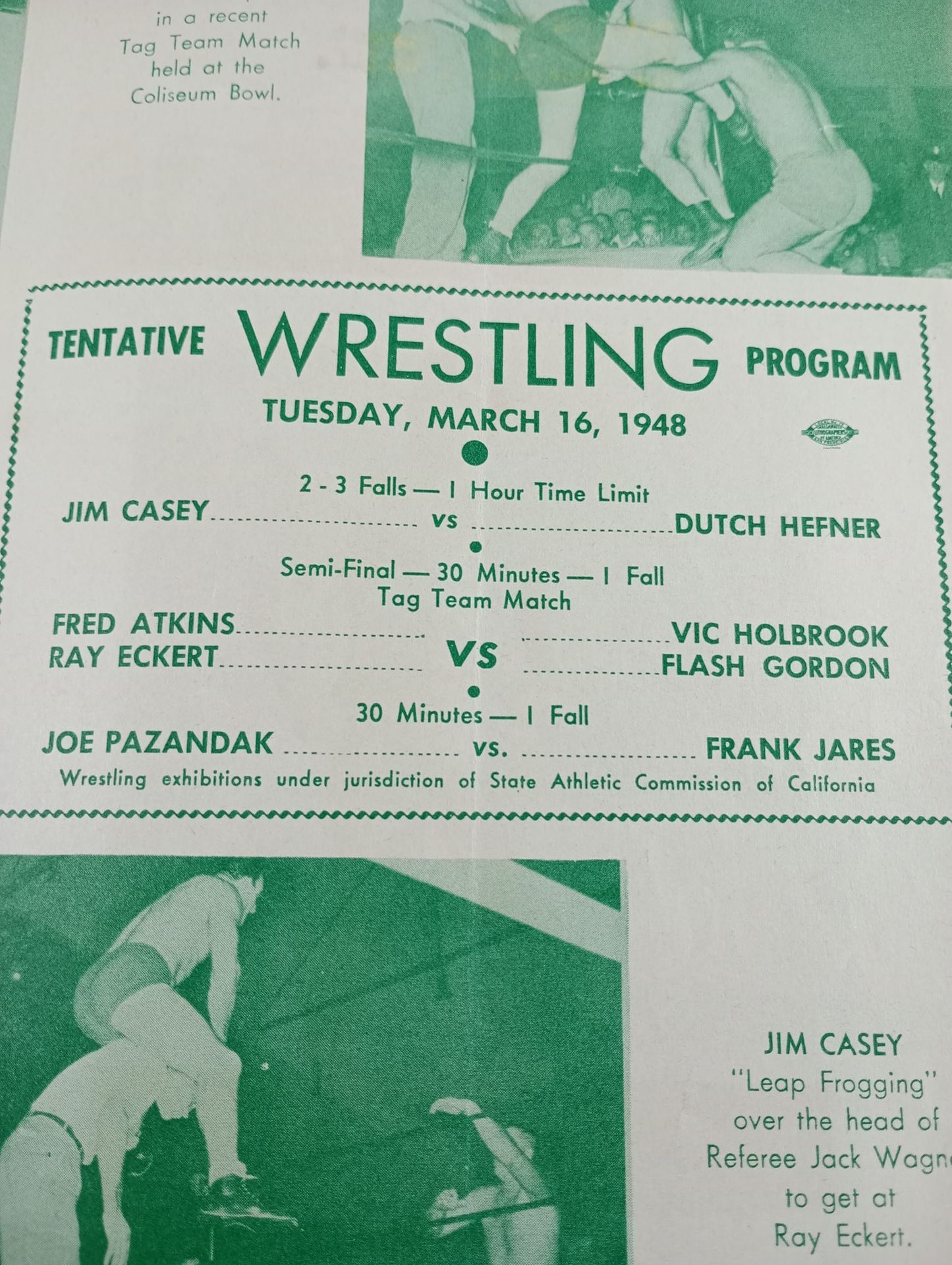 Coliseum WRESTLING NEWS(1948.3.16)