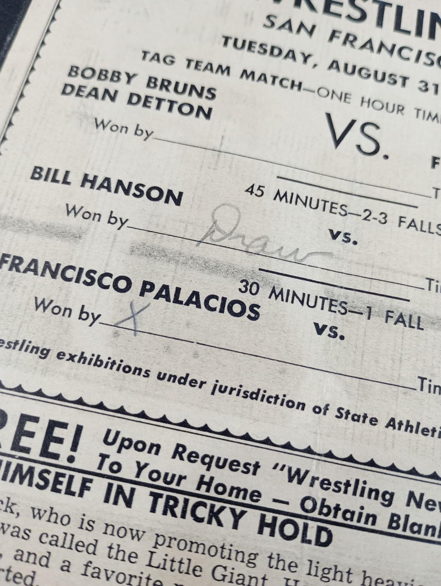 Coliseum WRESTLING NEWS(1948.8.31)