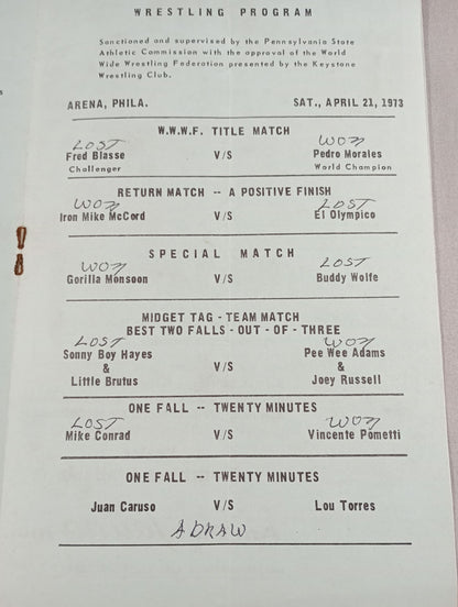 ★ペドロ・モラレスvsフレッド・ブラス WWWF戦★ WWWF Wold Championship WRESTLING N