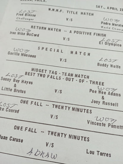 ★ペドロ・モラレスvsフレッド・ブラス WWWF戦★ WWWF Wold Championship WRESTLING N