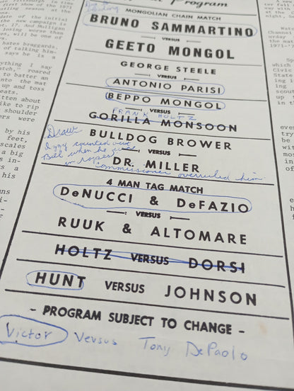 SOUVENIR WRESTLING PROGRAM No.1541