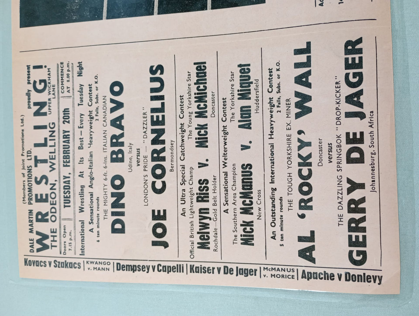 WRESTLING! THE ODEON