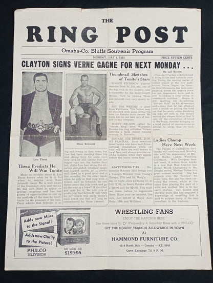 ★テーズvsシュミット NWA戦★ THE RING POST(1953.5.4)