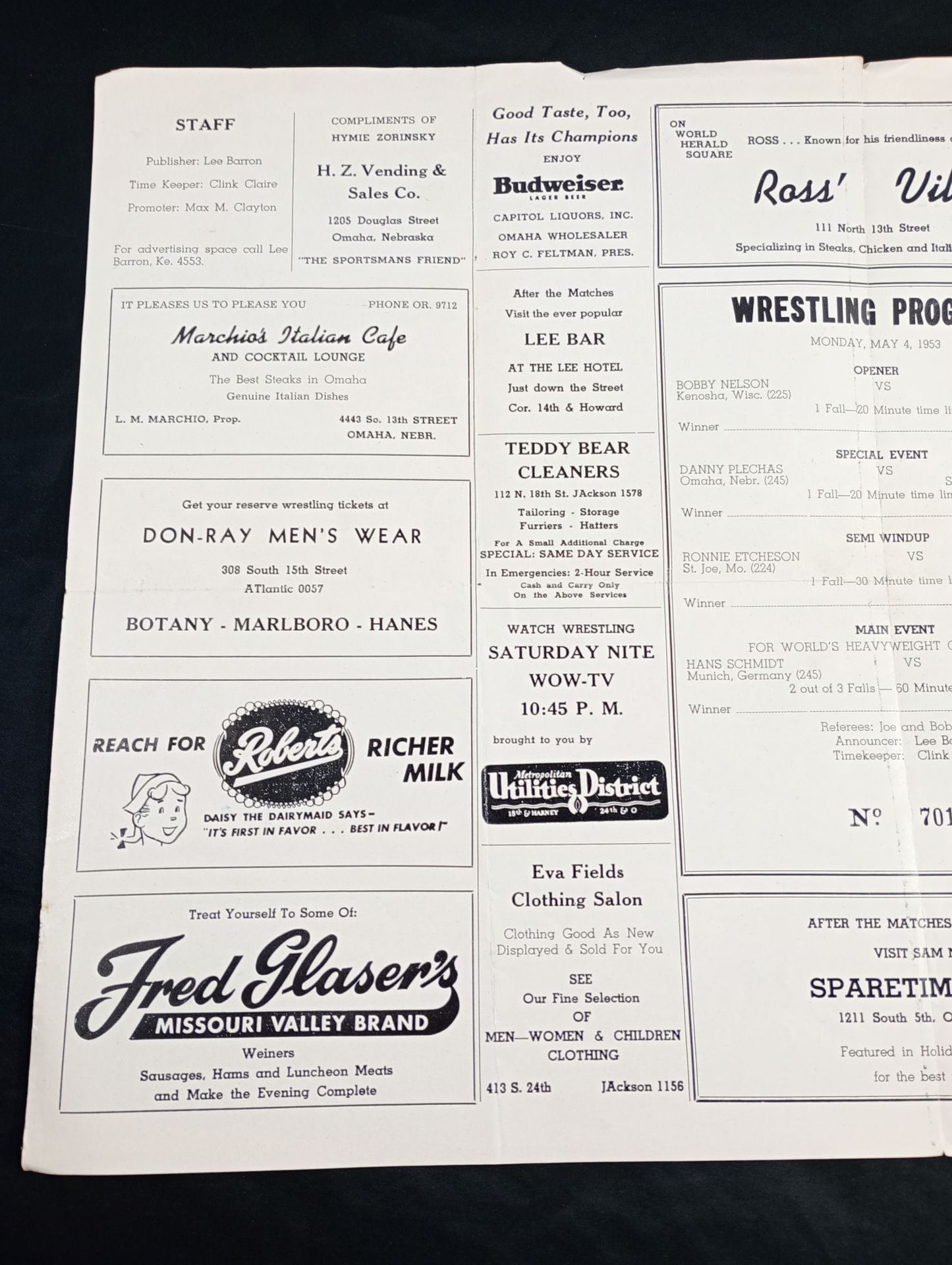 ★テーズvsシュミット NWA戦★ THE RING POST(1953.5.4)