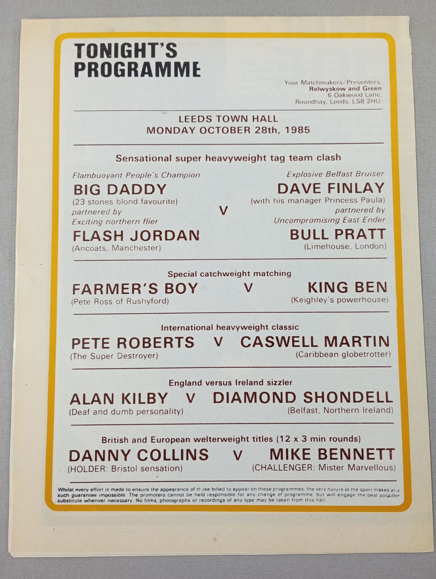 INTERNATIONAL PROFESSIONAL WRESTLING ISSUE No.18 / 1985