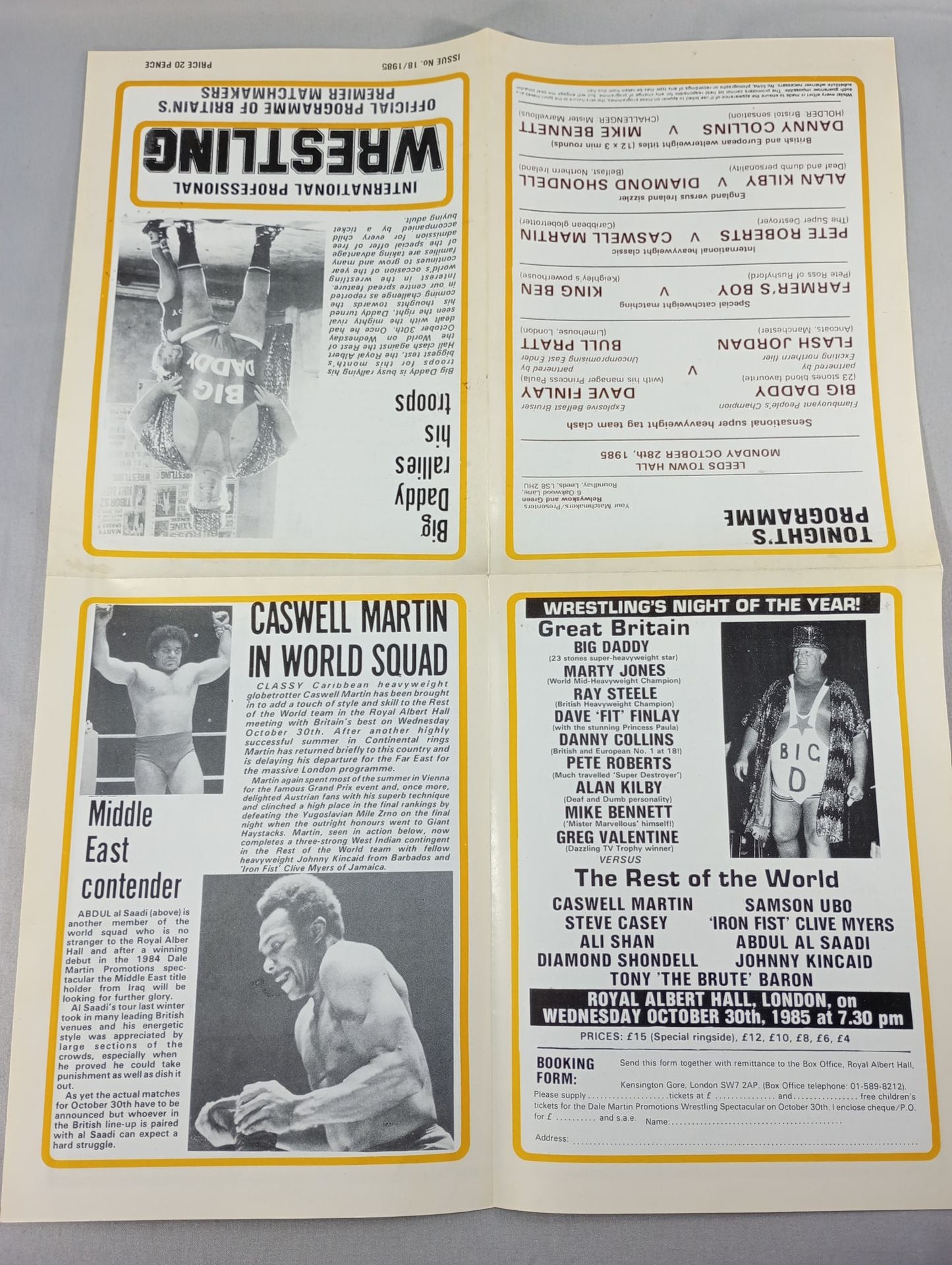 INTERNATIONAL PROFESSIONAL WRESTLING ISSUE No.18 / 1985