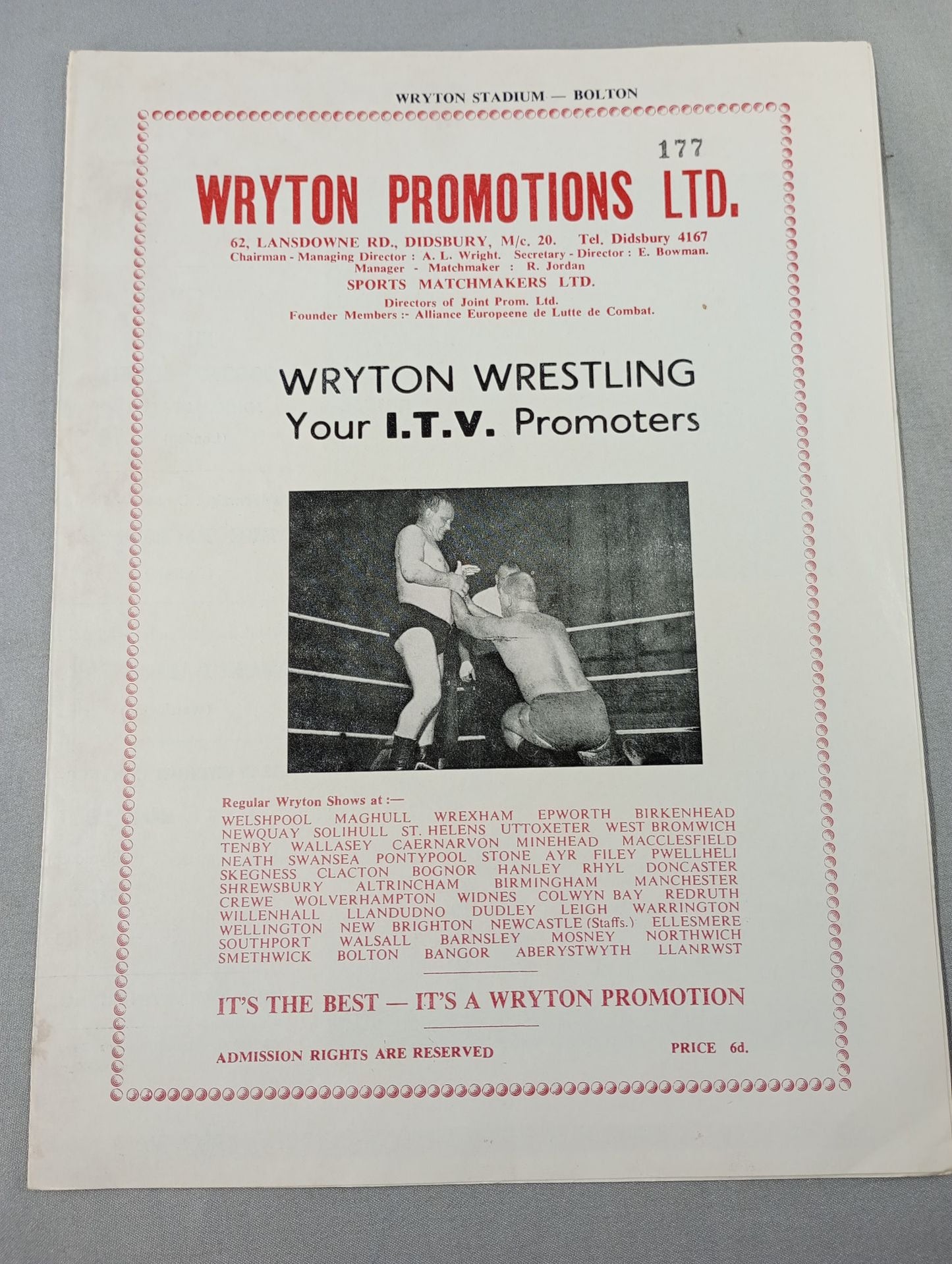 WRYTON PROMOTIONS LTD. (1966.8.19)